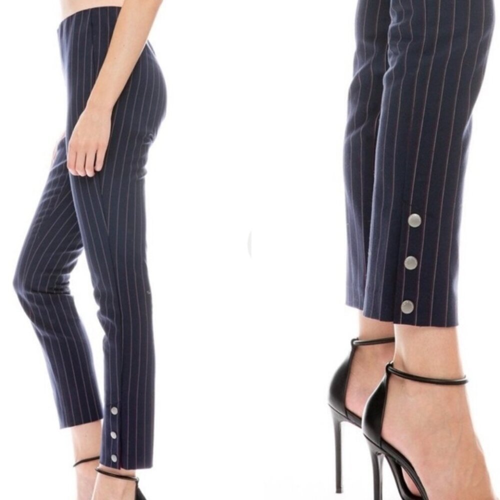 Rag & Bone Simone Snap Pants Navy Stripe Women's Size 2